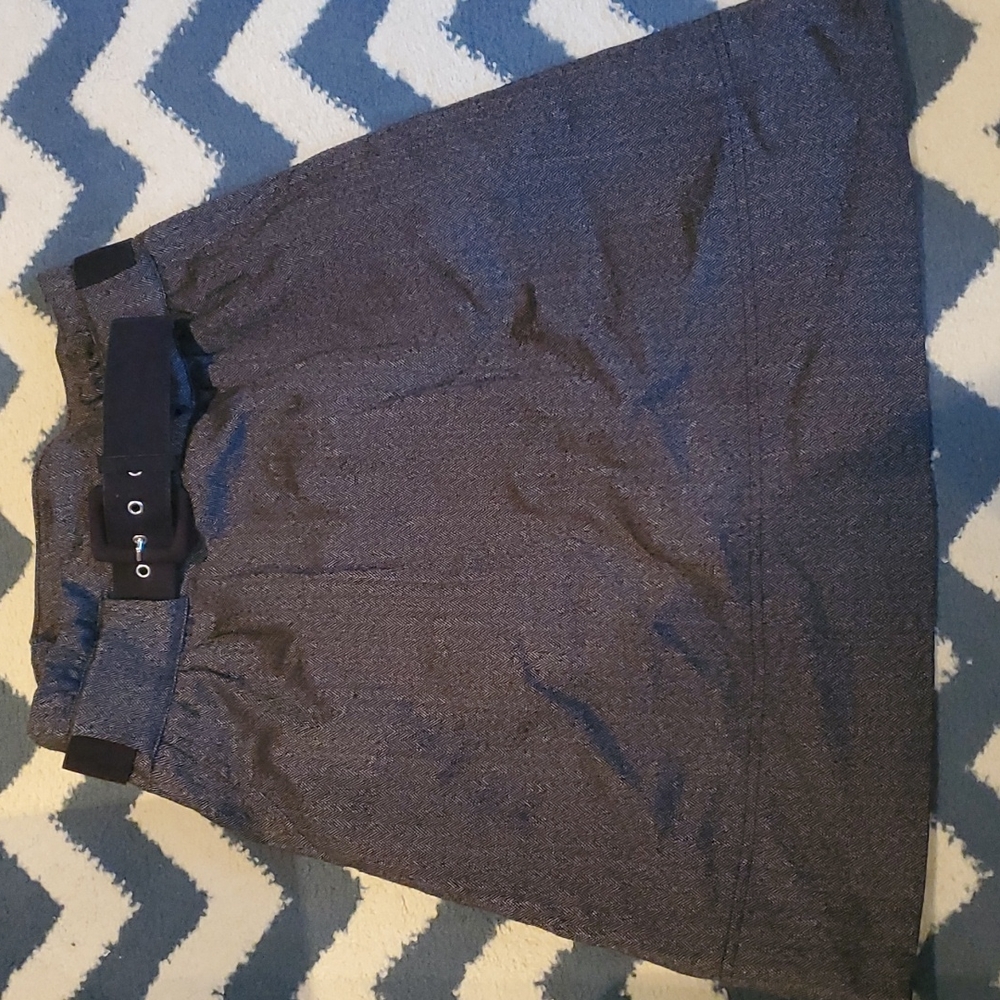Paperbag herringbone grey skirt